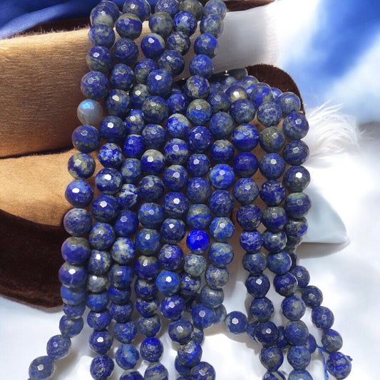 A Kalite Faset Kesim Lapis Lazuli- 8 mm