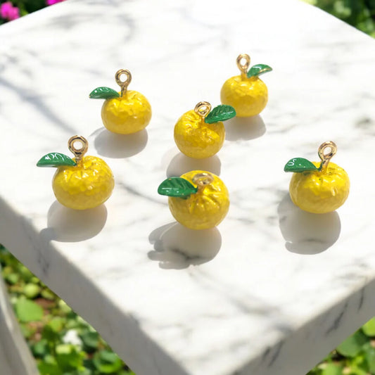 Gold Plated Enamel Strawberry Shaking Attachment - Neon Green