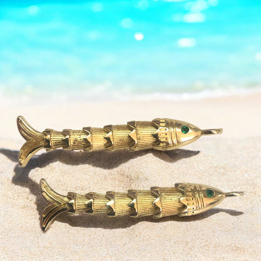 Altın Kaplama Hareketli Balık Büyük Boy -3