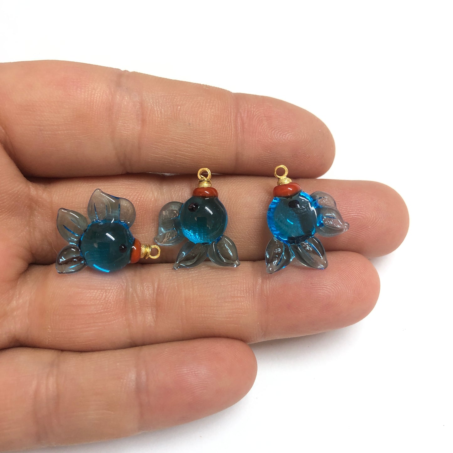 Murano Cam Sallantı Balık Mavi