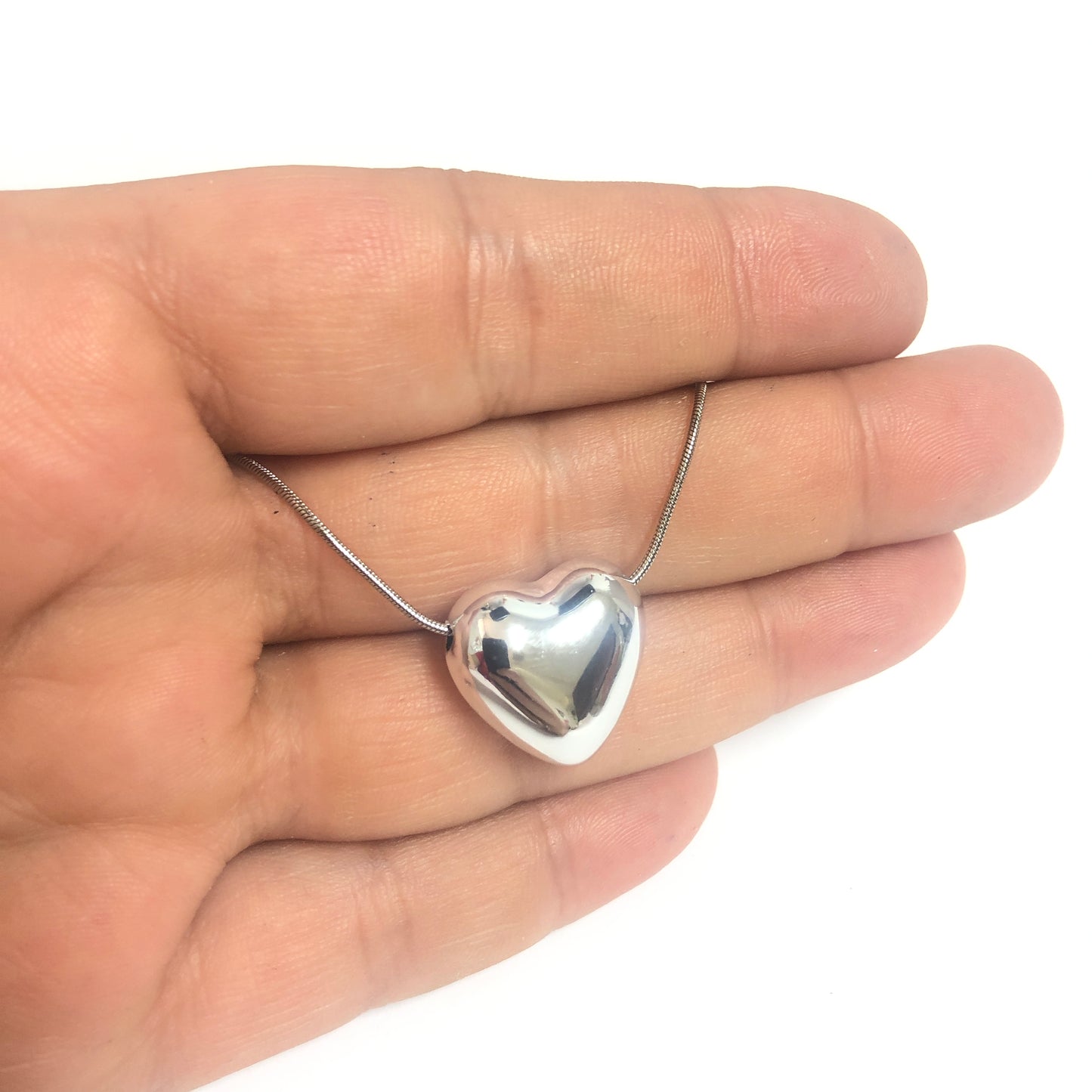 Rodyum Kaplama 15mm Tombul Kalp