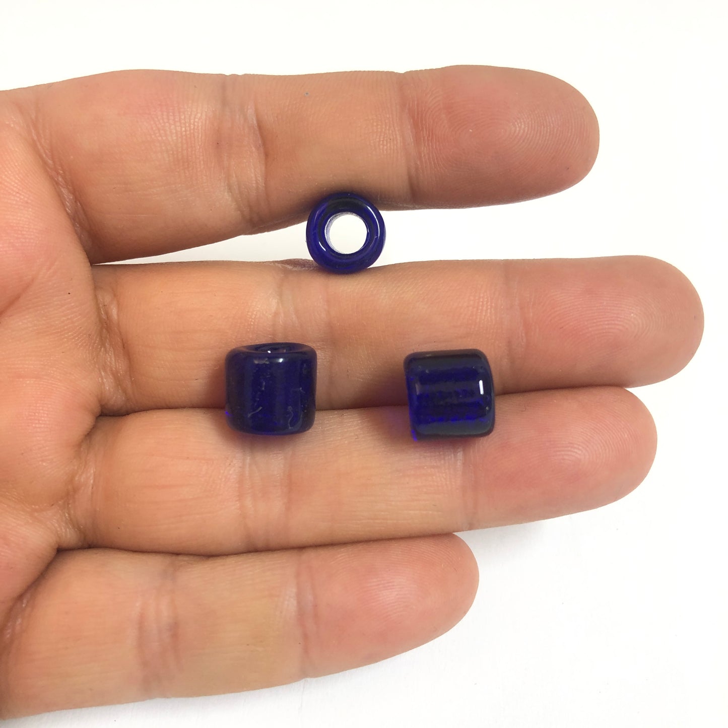 Murano Cam Şeffaf Silindir -Kobalt