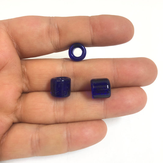 Murano Cam Şeffaf Silindir -Kobalt