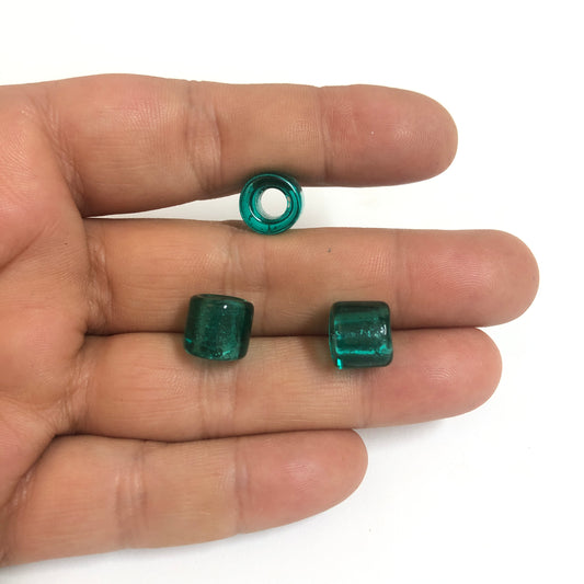 Murano Cam Şeffaf Silindir -Turkuaz