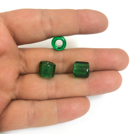 Murano Cam Şeffaf Silindir - Yeşil