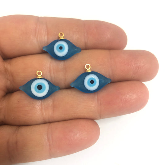 Murano Buzlu Cam Göz Nazar Sallantı-Mavi