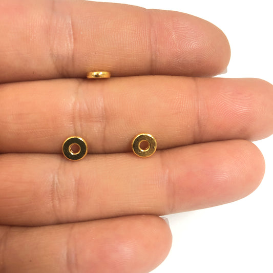 Altın Kaplama 6mm Rondel Ara Aparat