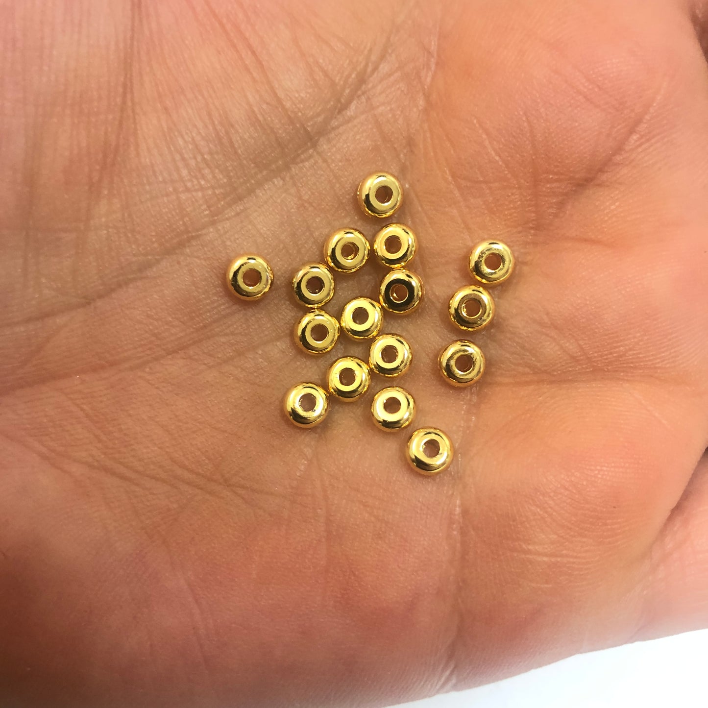 Altın Kaplama 4mm Bombeli Rondel Ara aparat