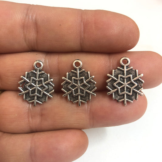 Yeni Yıl Serisi -Antik Gümüş Kaplama -Büyük Kar Tanesi