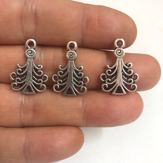 Yeni Yıl Serisi -Antik Gümüş Kaplama -Büyük Çam Ağacı