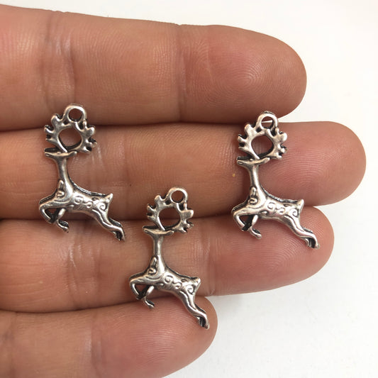 Yeni Yıl Serisi -Antik Gümüş Kaplama -Geyik