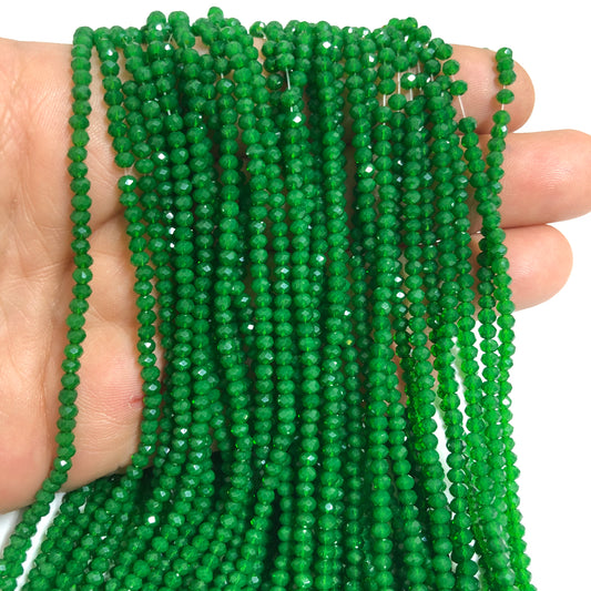 Kristal Boncuk, Çin Kristali-2mm- 27 - Şeffaf Buzlu Yeşil