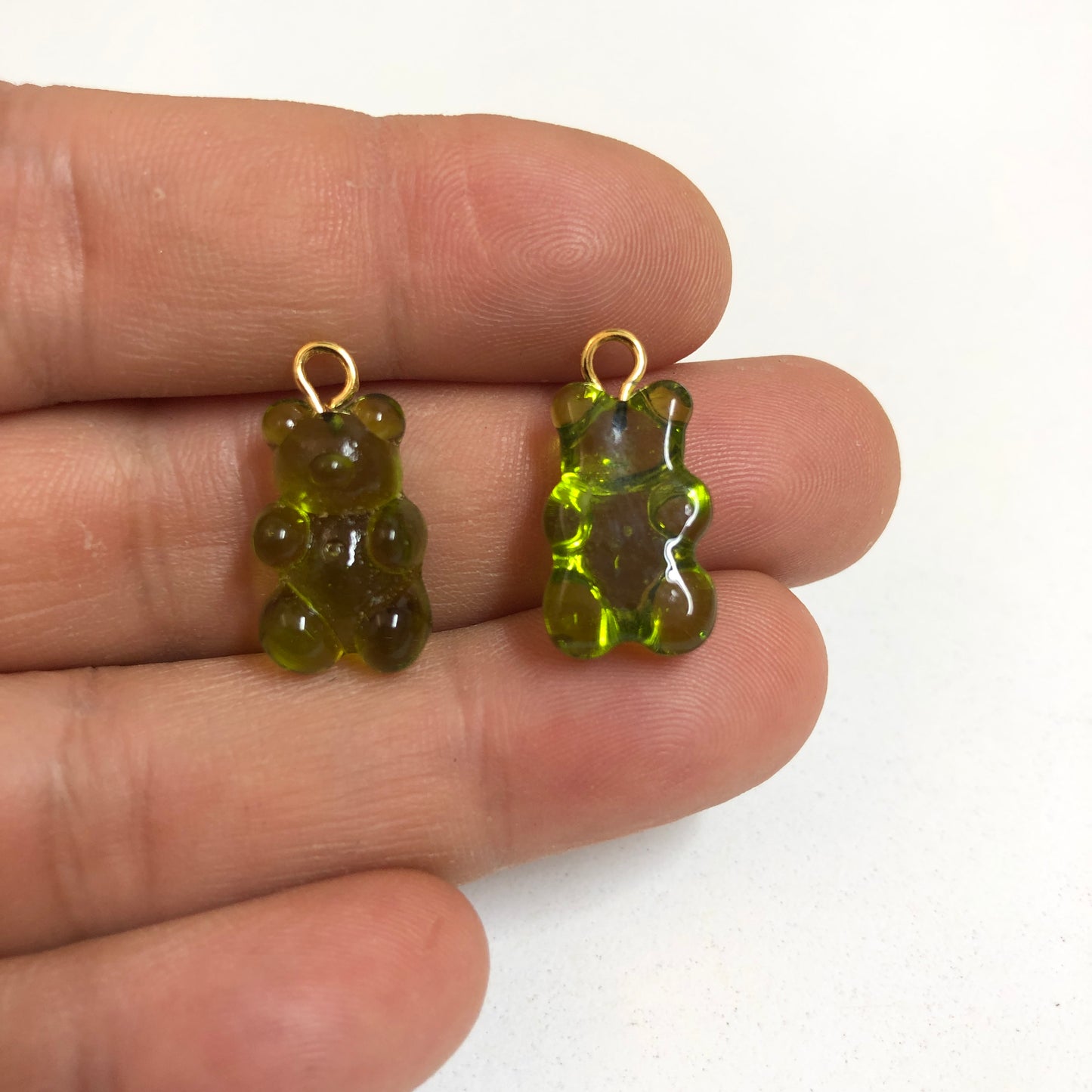 Murano Cam Sallantı Ayıcık Şeffaf Yağ Yeşili