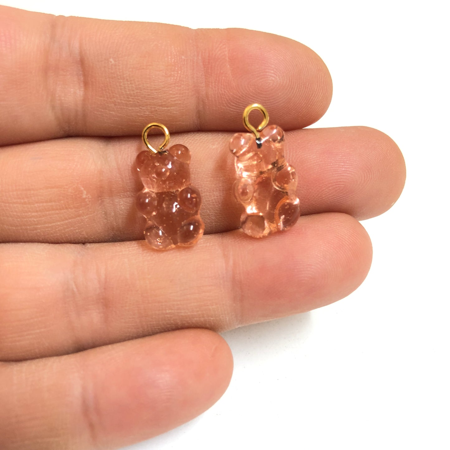 Murano Cam Sallantı Ayıcık Şeffaf Somon