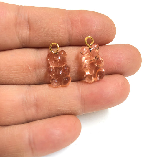 Murano Cam Sallantı Ayıcık Şeffaf Somon