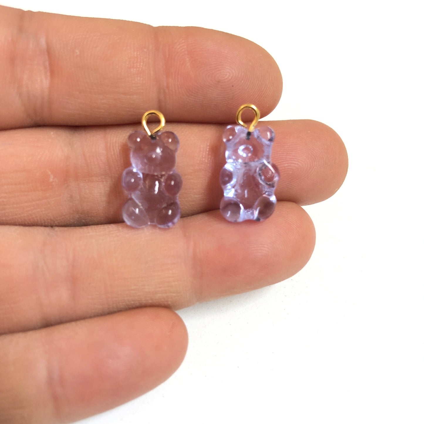 Murano Cam Sallantı Ayıcık Şeffaf Lila