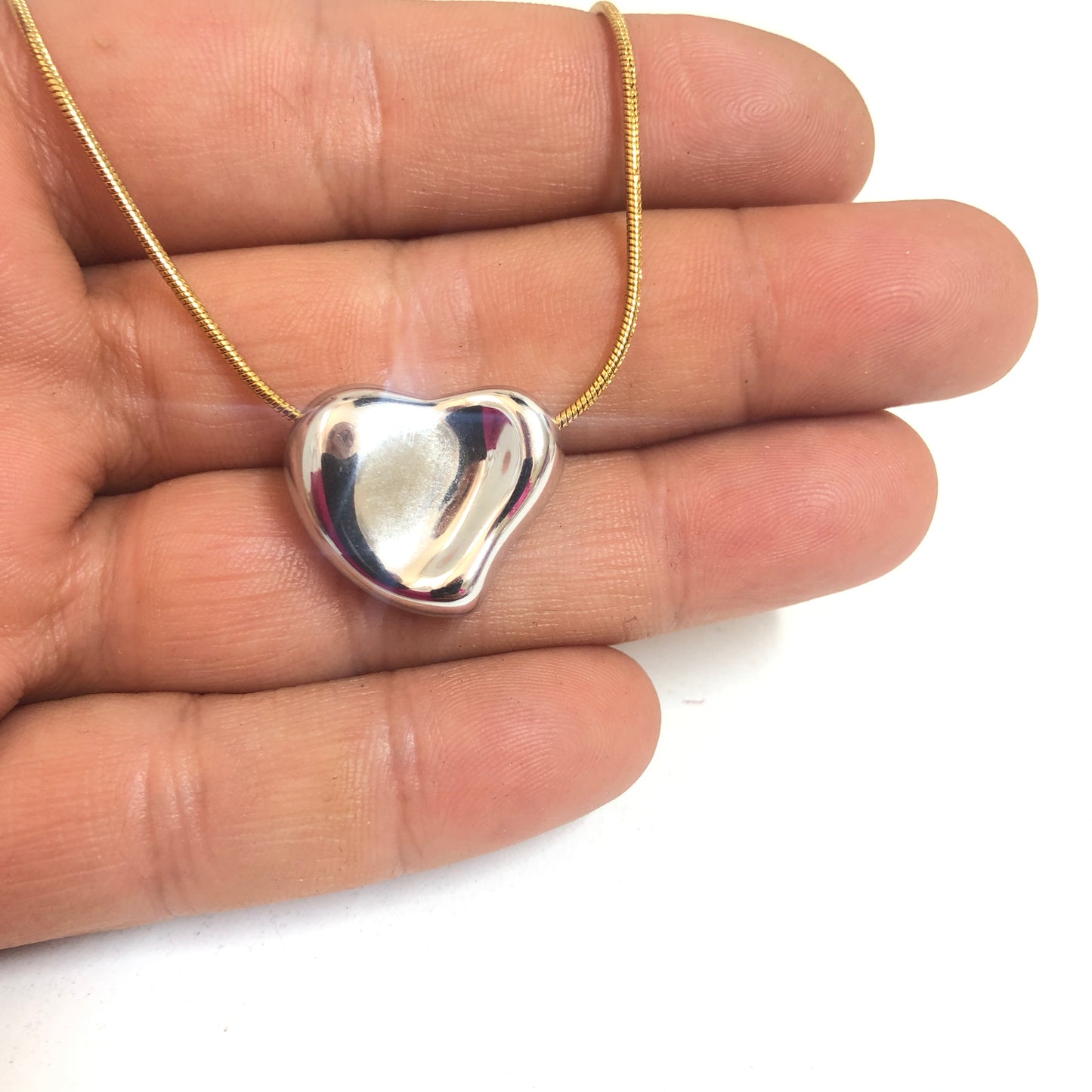 Rodyum Kaplama 21mm Şekilsiz Tombul Kalp