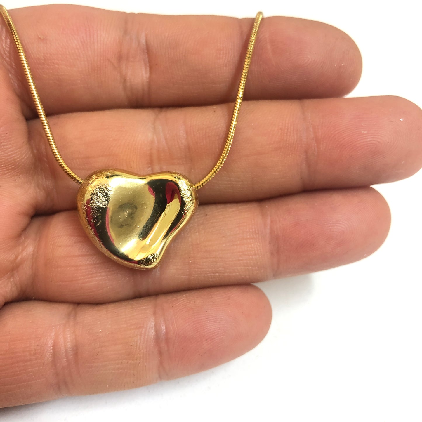 Altın Kaplama 21mm Çatlatma Desen Şekilsiz Tombul Kalp