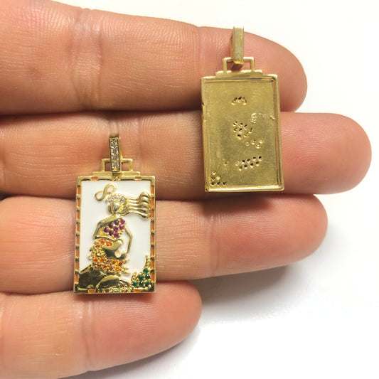 Sarı Çelik Tarot Kolye Ucu ''LA FORZA'' (Güç Kartı)