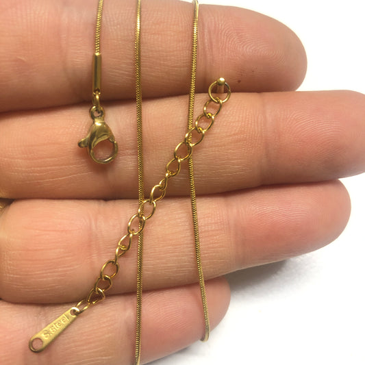 Sarı Çelik (1mm) Yılan Hazır Kolye Zinciri