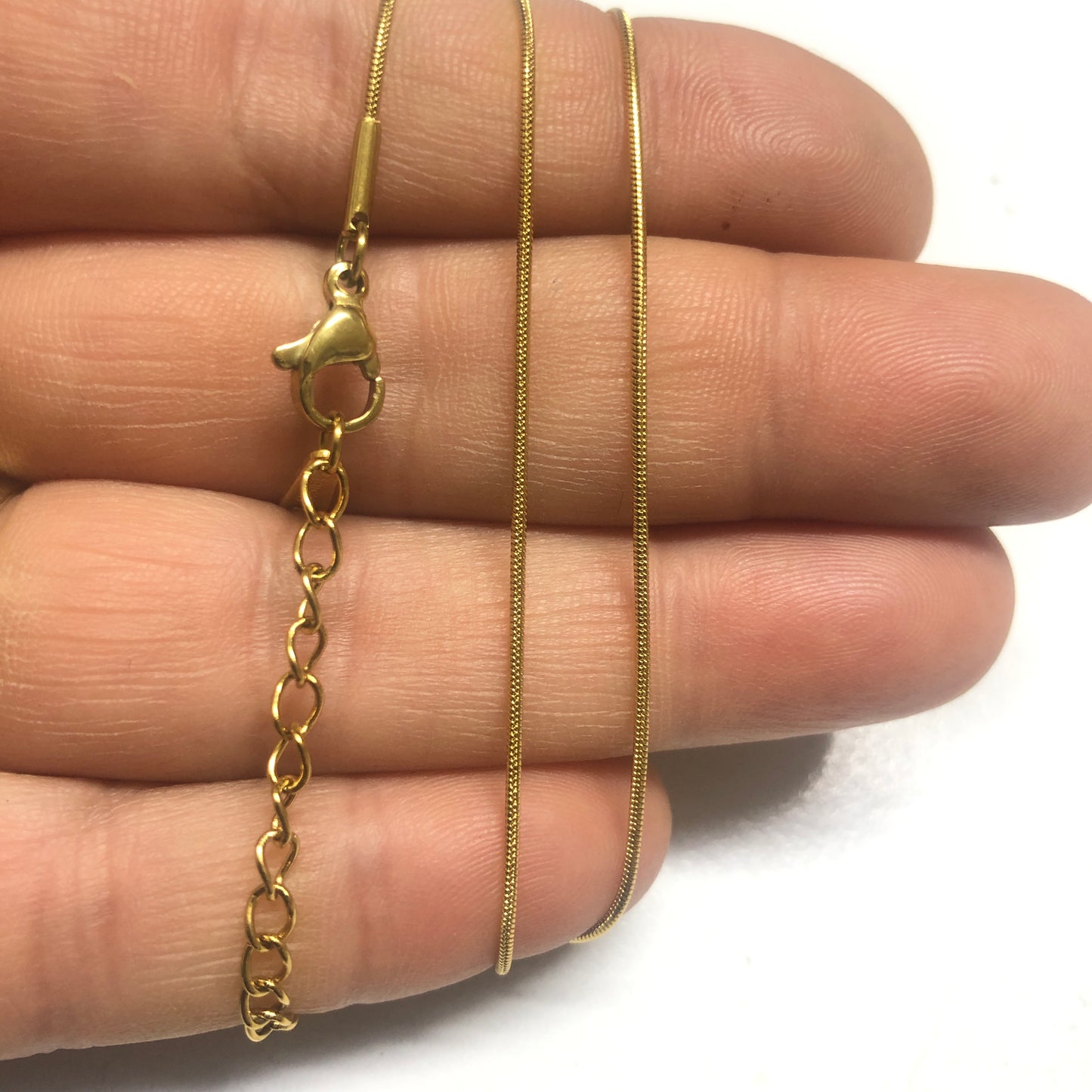 Sarı Çelik (1mm) Yılan Hazır Kolye Zinciri