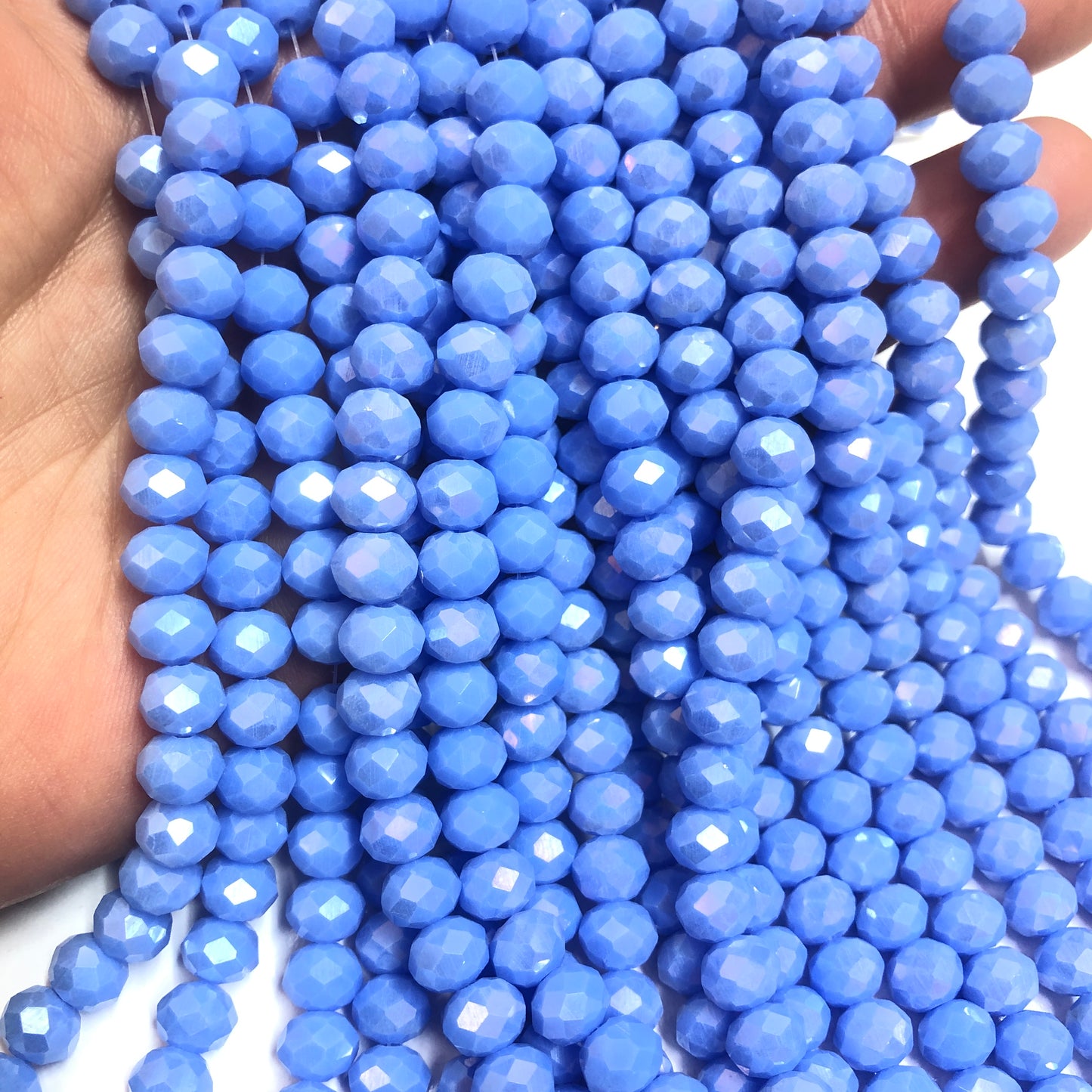 Kristal Boncuk, Çin Kristali-8mm-19 (Parlak Leylak )