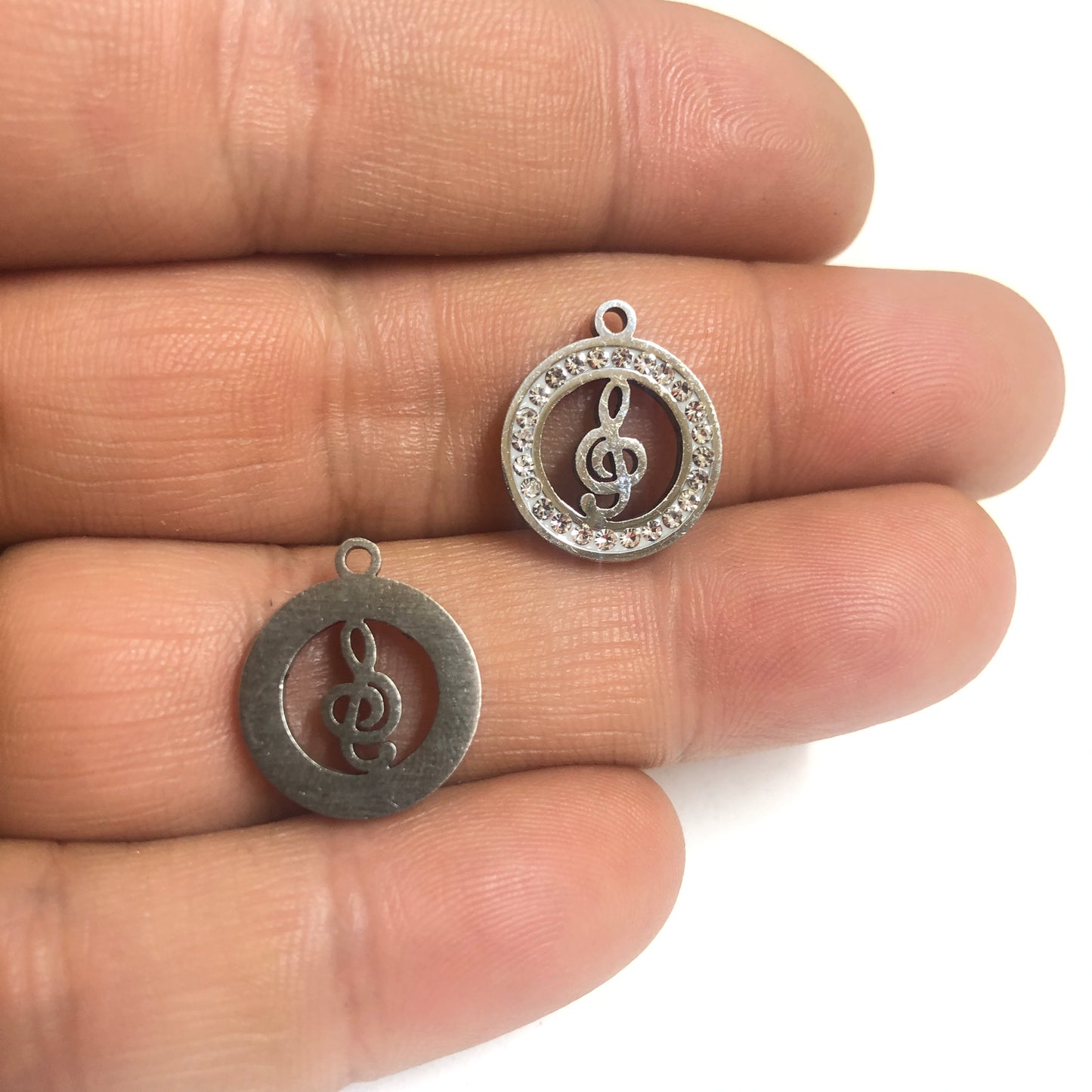 Çelik Zirkon Taşlı Yuvarlak Sol Anahtarı Uç