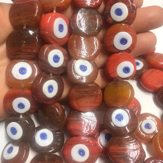 Ebruli Kızıl Kahve Dana Gözü Nazar Boncuğu