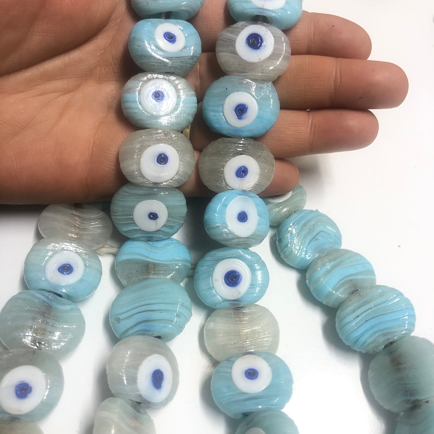 Transparent Blue Calf's Eye Evil Eye Bead