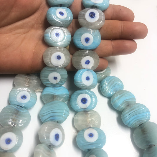 Transparent Blue Calf's Eye Evil Eye Bead