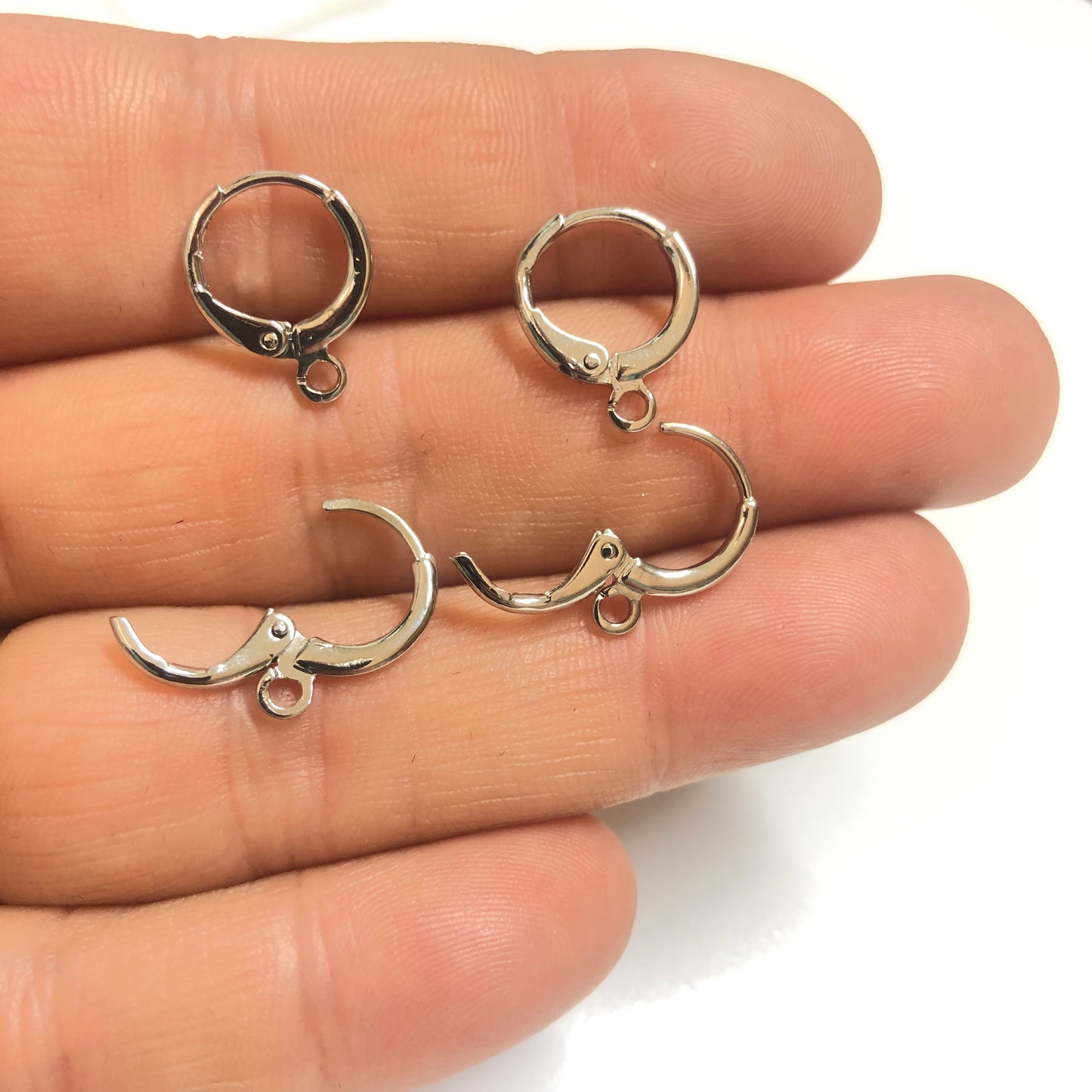 Pirinç Rodyum Kaplama Küpe Klipsi - 12mm