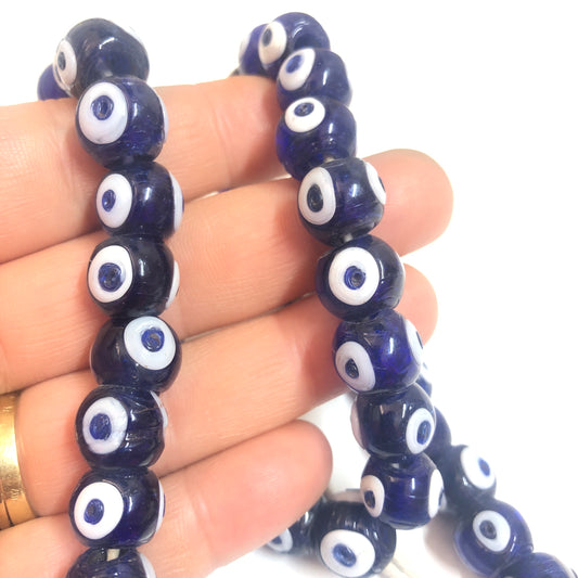 Cowhide Eye Color Evil Eye Beads - Round