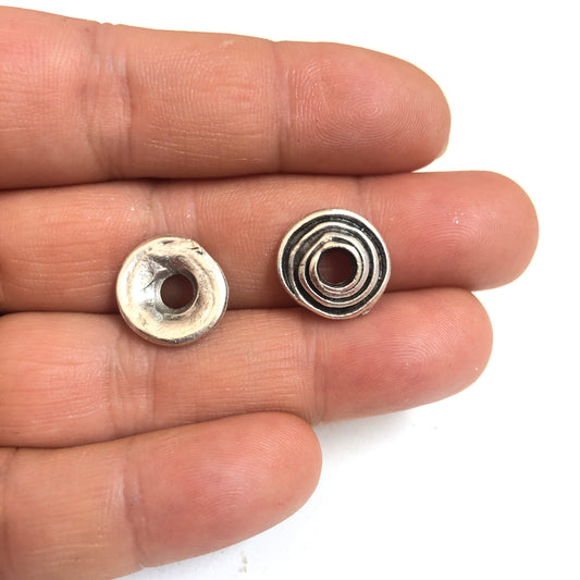 Antik Gümüş Kaplama Boncuk Kapağı 15mm