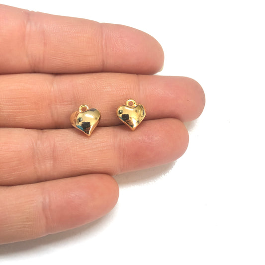 Altın Kaplama 10mm Tombul Kalp Sallantı Aparatı