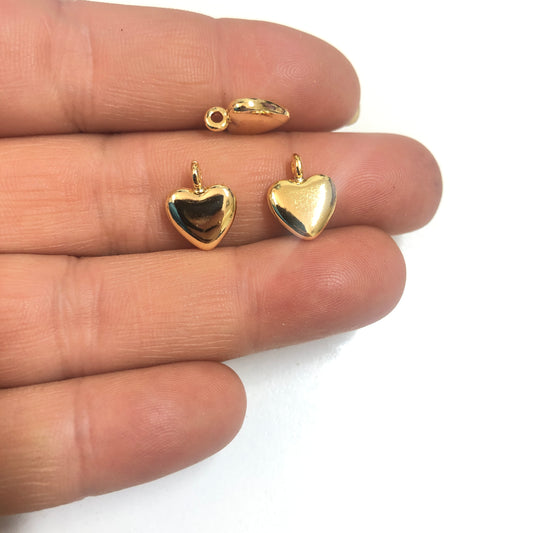 Altın Kaplama 10mm Dik Delikli Kalp Sallantı Aparatı