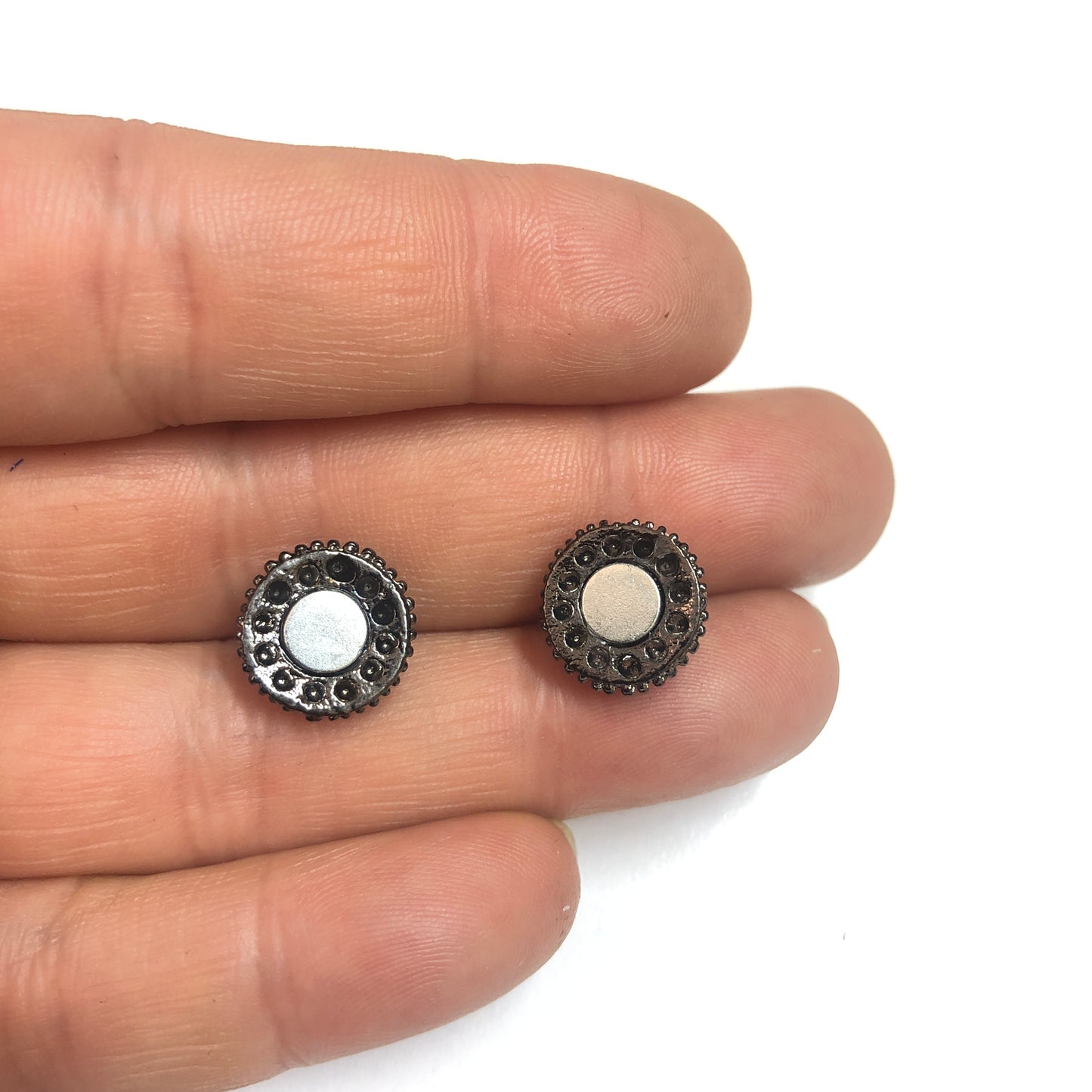 Taşlı Mıknatıs Kapama-12mm -Antik Yeşil