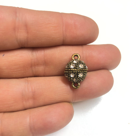 Taşlı Mıknatıs Kapama-12mm -Antik Yeşil