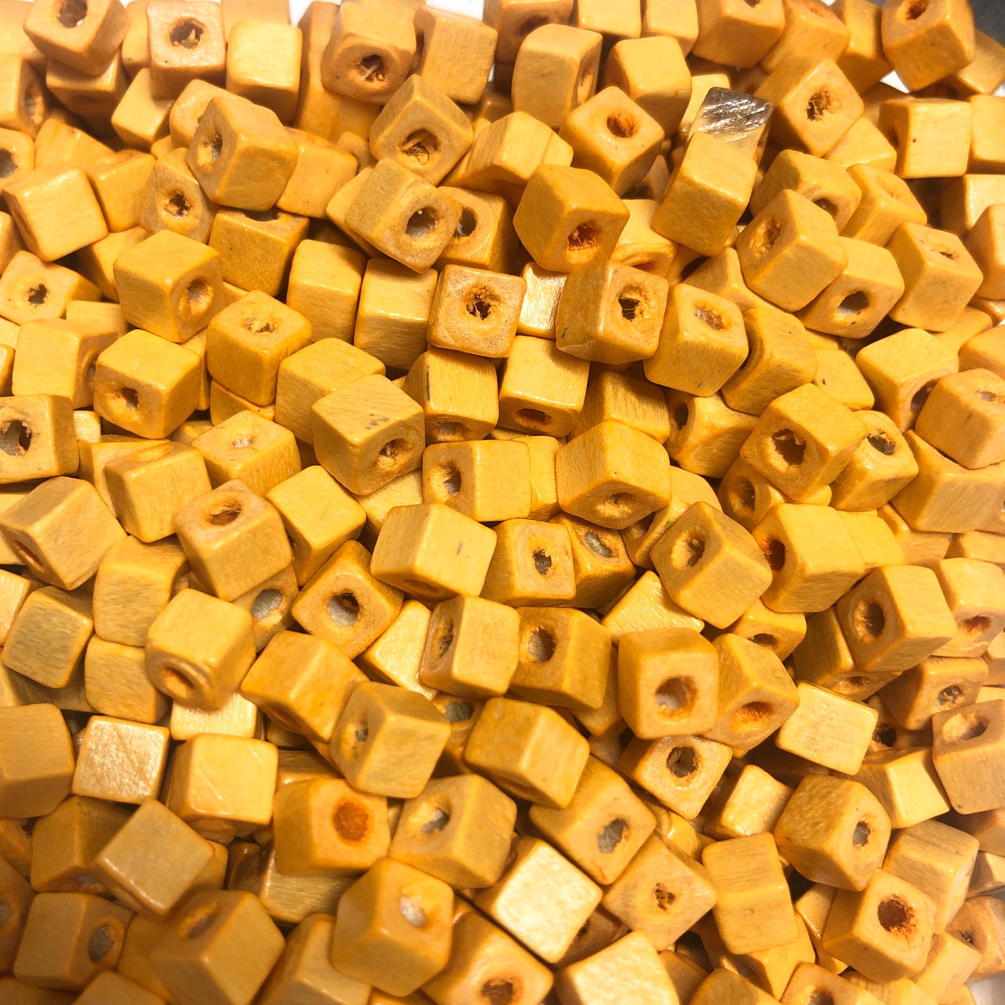 5x5mm Cube Wooden Bead 21 - Orange