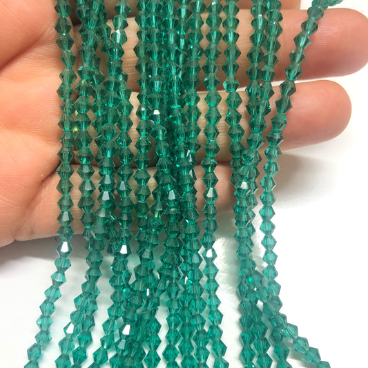 Kristal Boncuk, Piramit Çin Kristali 4 mm - Cam Göbeği