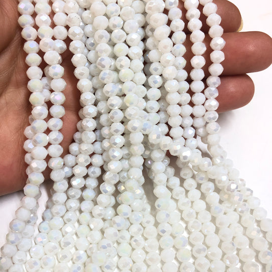 Çin Kristali 6mm - 8 - Opak Parlak Beyaz