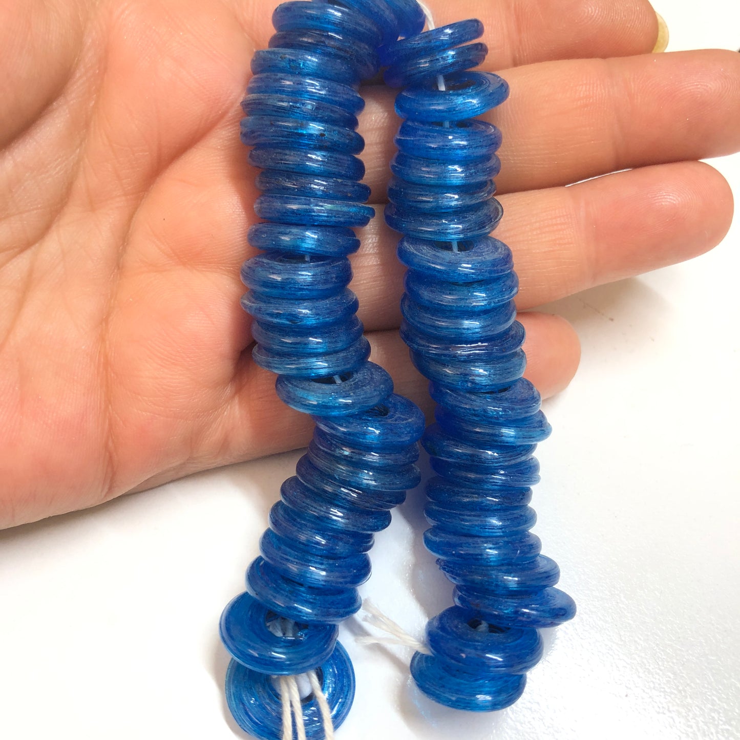 Rondel Glass Hearth Bead Marbling