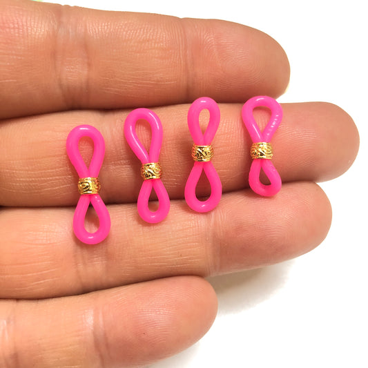 Altın Kaplama Renkli Gözlük Aparatı - Neon Pembe