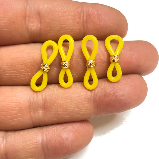 Altın Kaplama Renkli Gözlük Aparatı - Sarı