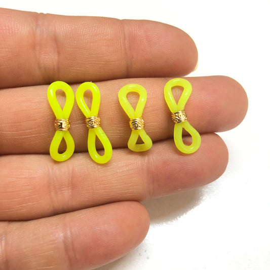 Altın Kaplama Renkli Gözlük Aparatı -Neon Sarı