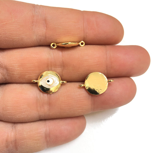 Pirinç Altın Kaplama Mineli Nazar Göz Bileklik Aparatı-Sedef