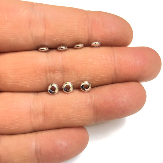 Rodyum Kaplama 2x4mm Rondel Ara Aparat