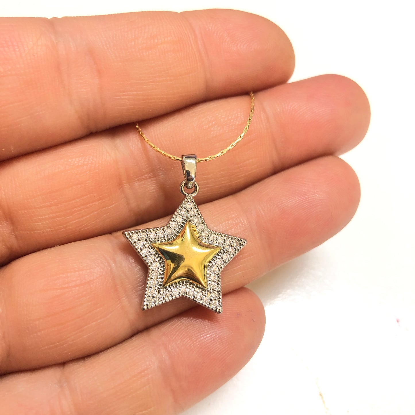 Altın Kaplama Zirkon Taşlı Yıldız