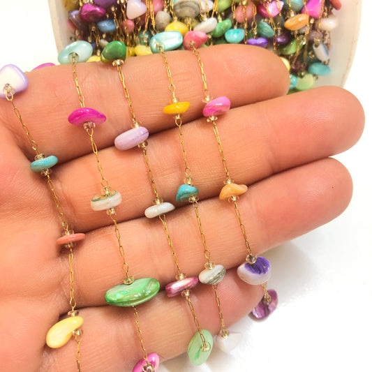 Çelik Doğaltaşlı Zincir -Sedef