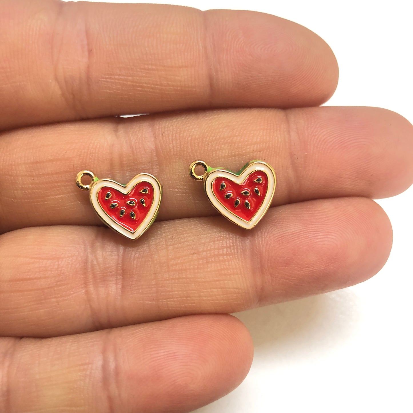 Altın Kaplama Üç boyutlu Kalp Karpuz Dilimi Sallantı