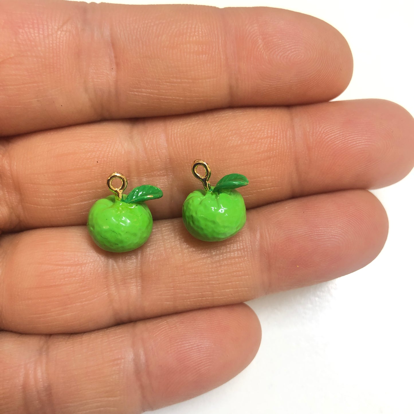 Altın Kaplama Üç boyutlu Yeşil Mandalina Sallantı